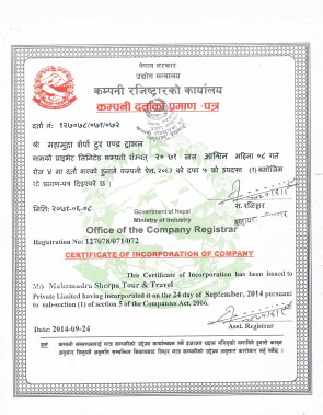 Company Registration Certificate